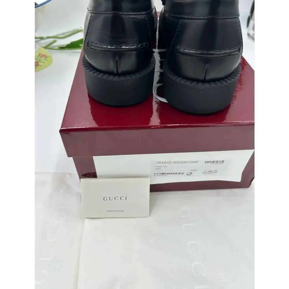 Men's Gucci horse bit leather loafers size 10.5 fits 11 US made in Italy